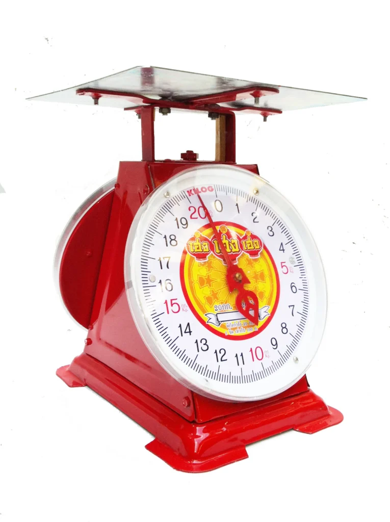 เครื่องชั่งสปริง ตราเฮงเฮงเฮง ตัวถังเหล็ก พิกัด 20 กก. จานแบน