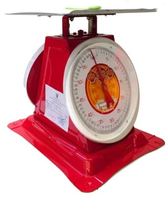 เครื่องชั่งสปริง ตราเฮงเฮงเฮง ตัวถังเหล็ก พิกัด 60 กก. จานแบน